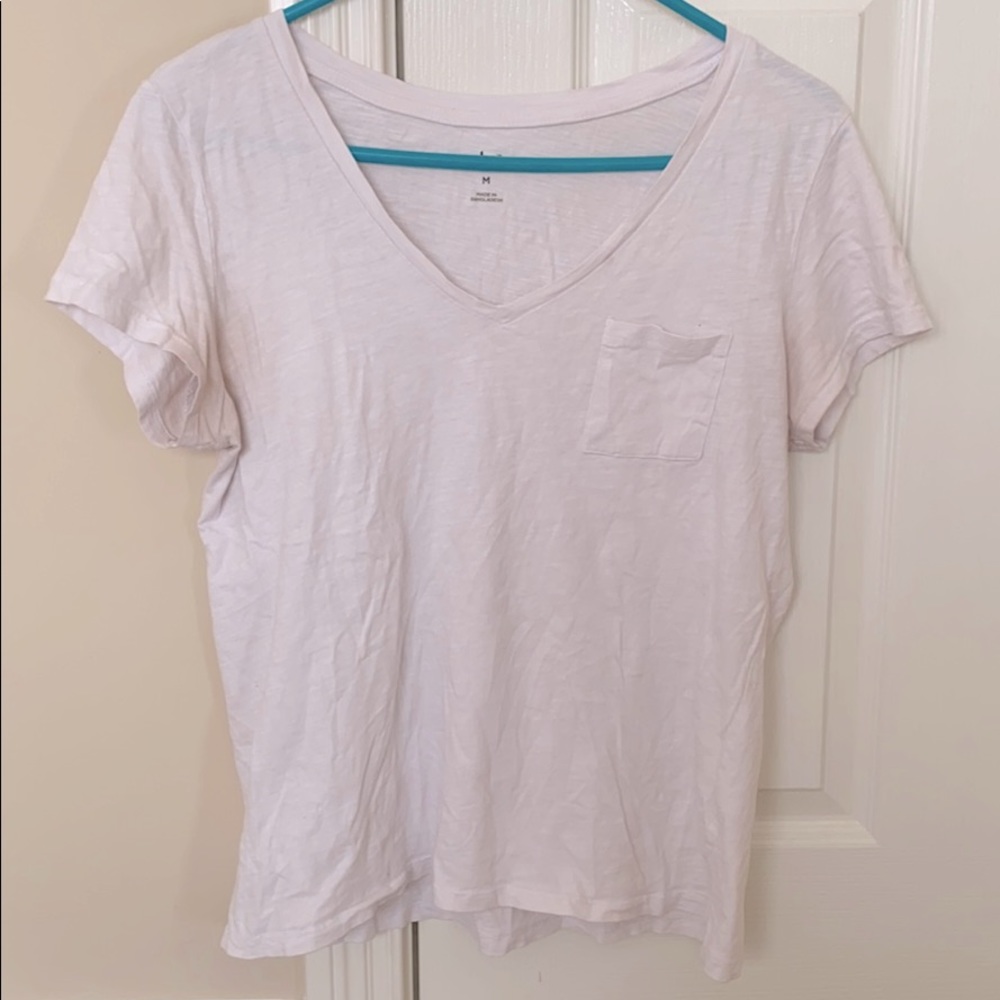 White V-neck